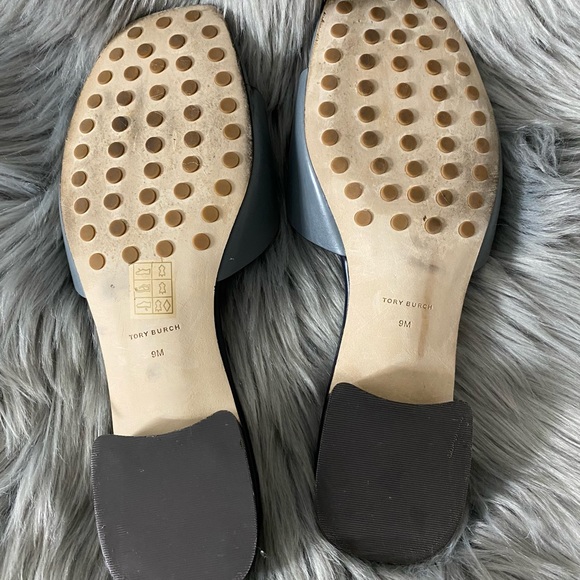 Tory Burch Bombé Miller Slides Light Blue/Navy 9🥰🎁 - Picture 7 of 8